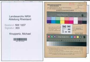 Entnazifizierung Michael Knuppertz , geb. 12.09.1897 (Verw.Beamter)