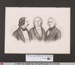 Porträt des Wilhelm von Kaulbach, Ludwig van Beethoven und Christian Rauch