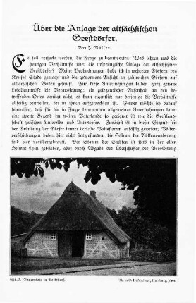 Über die Anlage der altsächsischen Geestdörfer.