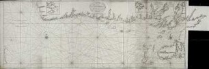 Karte der Südküste von Neufundland in Canada, 1:225 000, Kupferstich, 1767 : Chart Of Part of the South Coast of Newfoundland : Including the Islands St. Peters And Miquelon with the Southern Entrance into the Gulph of St. Laurence / from actual Surveys Taken by Order of Commodore Pallisser. By James Cook. Larken sculp. 1767. Published by Permission, of the Right Honble. the Lords Commissioners of the Admiralty by James Cook. - [Ca. 1:220 000]. - London : I. Mount and T. Page, Thos. Jefferys, Andw. Dury And Carrington Bowles , 1767. - 1 Kt. : Kupferstich ; 173 x 63 cm