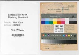 Entnazifizierung Wilhelm Fink , geb. 27.12.1893 (Bahnsekretaer)