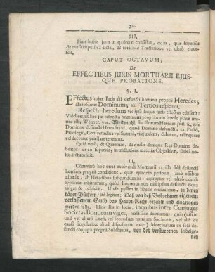 Caput Octavum; De Effectibus Iuris Mortuarii Eiusque Probatione