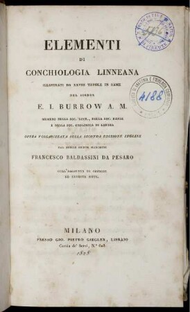 Elementi Di Conchiologia Linneana : Illustrati Da XXVIII Tavole In Rame