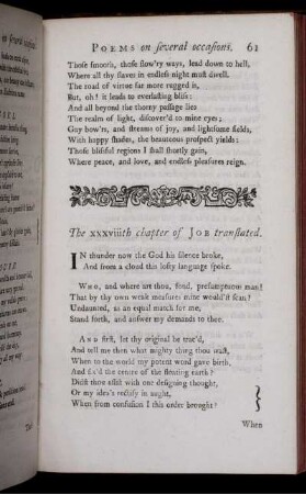 The xxxviiith chapter of Job translated