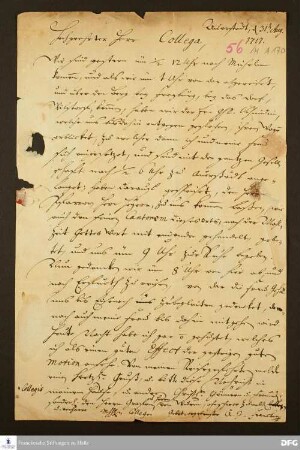 Brief von August Hermann Francke an Johann Daniel Herrnschmidt.