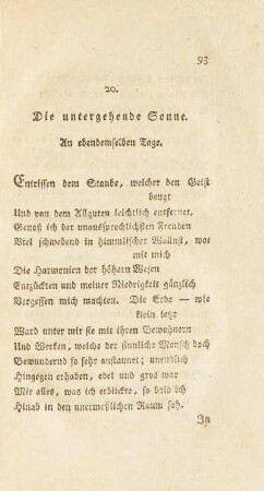 20. Die untergehende Sonne.