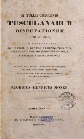 M. Tullii Ciceronis Tusculanarum disputationum libri quinque, 3
