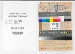 Entnazifizierung Rudolf Oettel , geb. 25.12.1912 (Ingenieur)