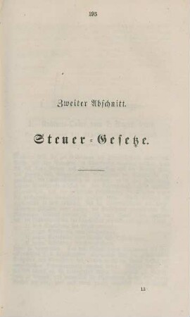 Zweiter Abschnitt. Steuer-Gesetze.