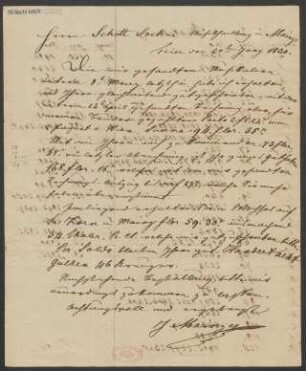 Brief an B. Schott's Söhne : 20.06.1830