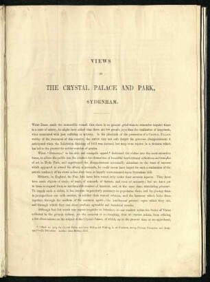 Views of the Crystal Palace and Park, Sydenham