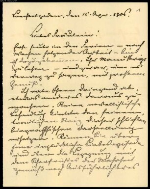 Joseph Joachim (1822-1882) und Helene Raff (1865-1942) Nachlass: Briefe von Ludwig Ganghofer an Helene Raff - Raffiana VI. Ganghofer, Ludwig