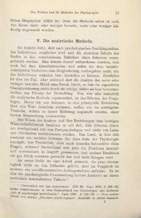 V. Die analytische Methode