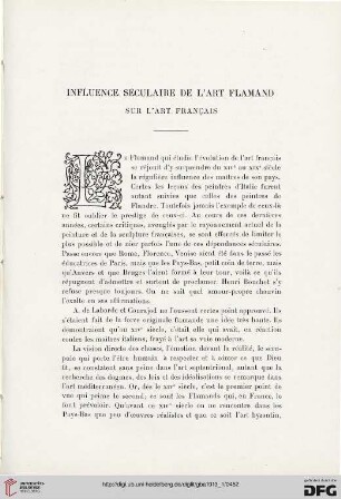 4. Pér. 9.1913: Influence séculaire de l'art flamand sur l'art français