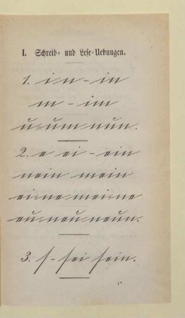 I. Schreib- und Lese-Uebungen