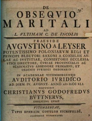 De obsequio maritali