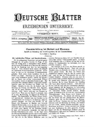 Charakterbildung bei Herbart und Meumann : Speziell die Bedeutung des Vorstellungslebens für die Charakterbildung ; (Fortsetzung)