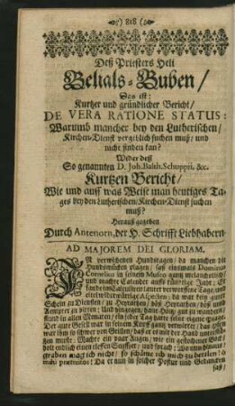 Deß Priesters Heli Belials-Buben ...