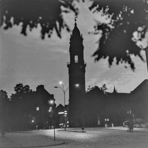 Abendaufnahmen Bautzen : Bautzen. Blick zum Reichenturm, Reichenstraße. Nachtaufnahme