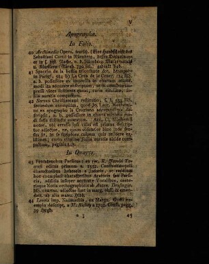 V-VII, Apographa.