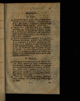V-VII, Apographa.