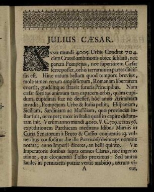 Julius Cæsar. - Septimius Severus.