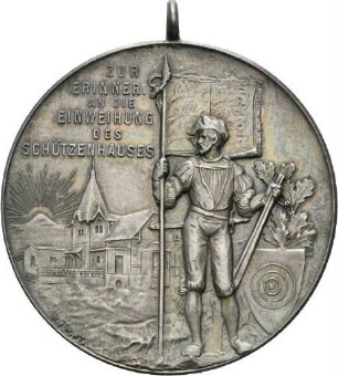 Medaille auf die Einweihung des Schützenhauses in Göppingen 1902