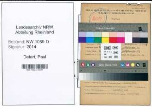 Entnazifizierung Paul Detert , geb. 23.12.1919 (Dentist)