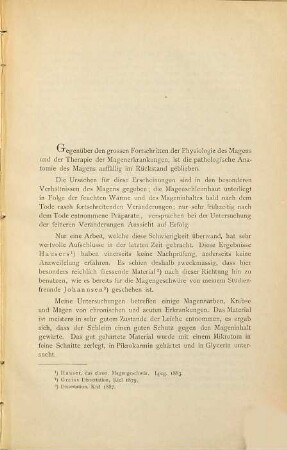 Ein Beitrag zur pathologischen Histologie des Magens ...