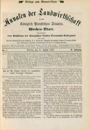No. 3. Berlin, den 15. Januar 1862. II. Jahrgang.