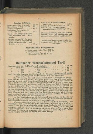 Deutscher Wechselstempel-Tarif
