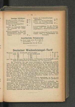 Deutscher Wechselstempel-Tarif