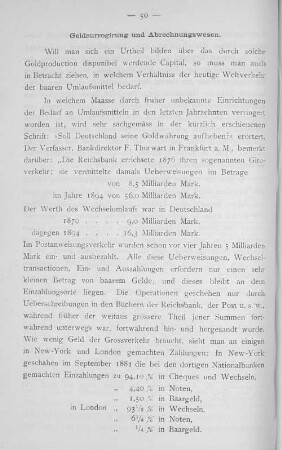 II. Geldsurrogierung und Abrechnungswesen