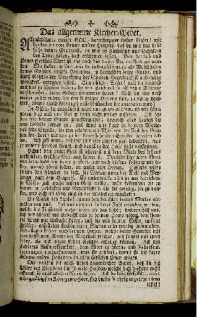 Das allgemeine Kirchen-Gebet.