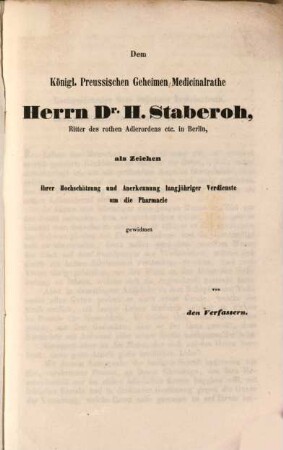 Ueber die Ausbildung der Pharmaceuten : von H. Wackenroder u. L. F. Bley