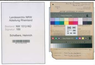 Entnazifizierung Heinrich Schalbers , geb. 02.12.1900 (Landwirt)