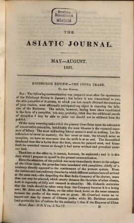 The Asiatic journal and monthly register for British and foreign India, China and Australasia. 5, 5. 1831