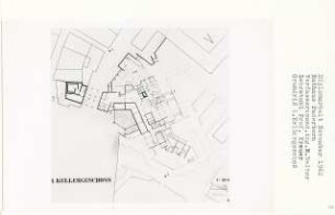 Rathaus Paderborn (Diplomarbeit bei Willy Kreuer): Grundriss 1. Kellergeschoss 1:200