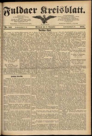 Ausgabe vom Mittwoch, den 02. November 1904.