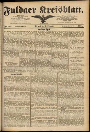 Ausgabe vom Mittwoch, den 02. November 1904.