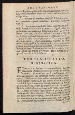 Tertia Oratio. Dispositio.