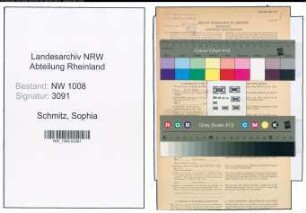 Entnazifizierung Sophia Schmitz , geb. 10.04.1901 ()