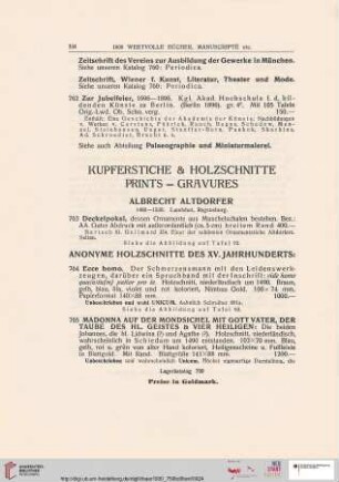 Kupferstiche & Holzschnitte (Nr. 763-784)