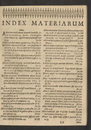 Index Materiarum