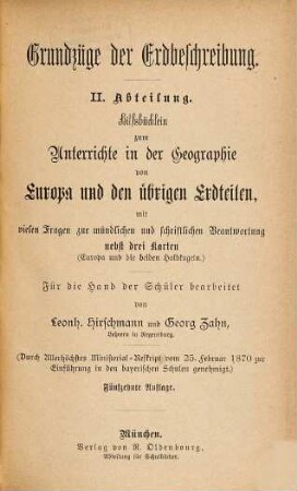 Grundzüge der Erdbeschreibung, 2