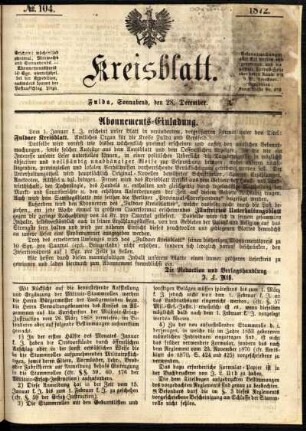 Ausgabe vom Samstag, den 28. Dezember 1872.