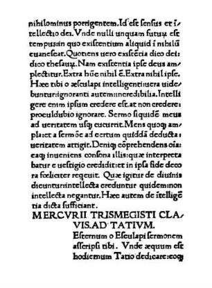 Mercvrii Trismegisti Clavis. Ad Tativm.
