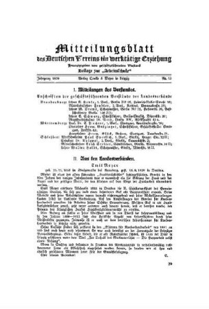 Mitteilungsblatt des Deutschen Vereins für werktätige Erziehung
