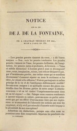 Fables et oeuvres diverses de J. LaFontaine : Avec des notes et une nouvelle notice sur sa vie par C. A. Walckenaer