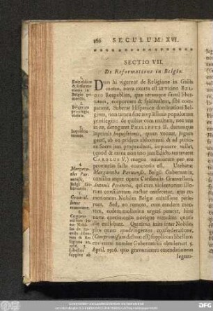 Sectio VII. De Reformatione in Belgio.